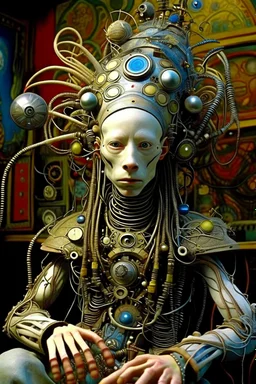 photo by tim walker,loan-blend human-alien biomorphic-animals squid indefinite head extreme wide shot head to toe portrait of weird smiling krofft pufnstuff puppet voodoo cutie doll made of straw human nervous systems, renaissance faire alex grey hyper detailed michael cheval with a playful expression made out of mechanical parts and robot arms; cyborg details, unusual and obscure photograph by františek vobecký of a surreal scene of ghastly men, pop art, clive barker style,300mm f/.8,raw cinem