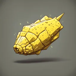 yellow cartoon asteroid stylized