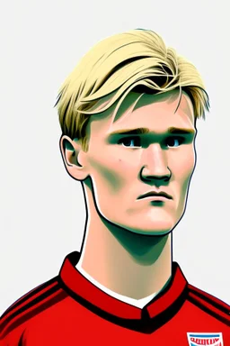 Martin Odegaard Norwegian football player ,cartoon 2d