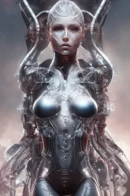 cyberpunk, black latex body, women, body portrai, highlight eyes perfect, skin, tron, cyborg, perfekt sexy, real, dream, hr giger