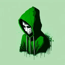 green, minimalistic, beautiful, drawing, art, code, full, png, male, cool, sad, mask