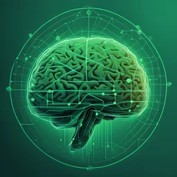 Ambient intelligence, Ai, brain, graph, green, geomatric