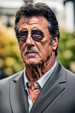 sylvester stallone, Photographed with Canon EOS R5, 50mm lens, depth of field, shutter speed 1/1000, f/2.8, white balance, 6000k. High resolution, realistic details, HDR effects, film grain, 4K