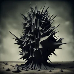 Dark creepy, strong texture artistic polaroid volumetric light, Yves Tanguy 8k 3d abstractism