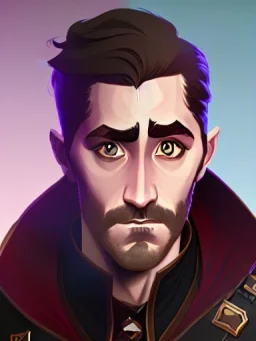 Portrait of a 30 year old strange gay warlock like Jake Gyllenhaal