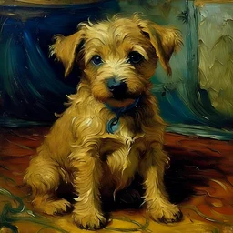 Portrait of a puppy by Van Gogh
