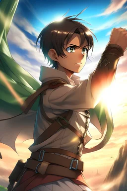 شاب انمي مع قوة attack on Titan