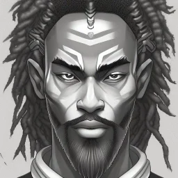 Guerreiro samurai afro com dreads