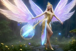  beautiful cosmic fairy, long hair, golden skin, nice smiling, transparent wings, magic glamour make up, delicate colors, beautiful glamour galactique dress, ultra sharp focus, 8k, unreal engine 5, extremely sharp detail, light effect, soft light atmosphere of a spaceship, smooth, full of details, face in front, complete vision of face and hair and body