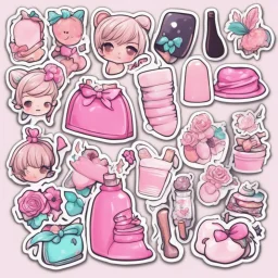 aesthetic girly stickers template