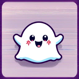 An icon that features a cute ghost that has stars as its eyes. It should look super happy