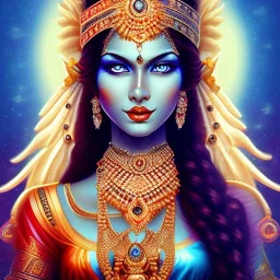 Indian goddess blue eyes