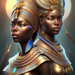 sango fantasy, fantasy magic, intricate, sharp focus, illustration, highly detailed, digital painting, concept art, matte, masterpiece head sexy African beauty black afro hair earth lady blue African huts Egyptian princess