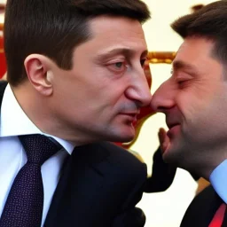 Putin kissing Zelensky