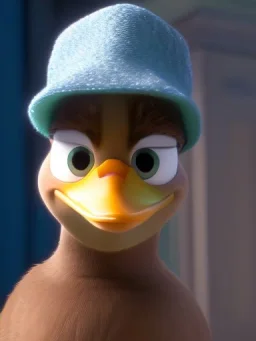 A duck with a hat on it