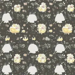 cream and grey color scheme with Flowers and Animals landscape by Dr seuss