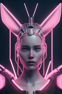 MCU Portrait, Front image, cyberpunk rabbit mask, us woman, black pink color, latex dress, highly detailed, concept art, smooth, unreal engine 5, god rays, ray tracing, RTX, lumen lighting, ultra detail, volumetric lighting, 3d, finely drawn, high definition, high resolution.