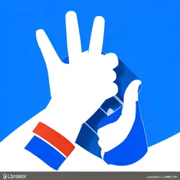 logo minimal with hand thumb up in the style of Mikhail Baljasnij russian propaganda