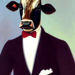 Presidential Portrait of a Cow, Suit and Tie