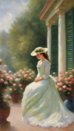 Claude monet painting style pavanet a beautiful young woman