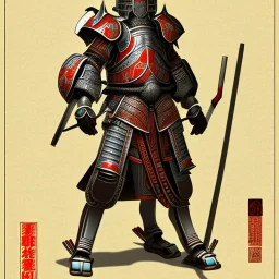 Ukiyo-e Style , Male Samuri in armour