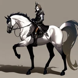 Knight riding a horse. Modern Art