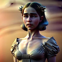 Full body, 3d render, Emilia clarke, 1800's women style, 1800'hair style, 1800's women dress style, hyper realistic, octane render, unreal engine 5, 8k, palace background, uhd