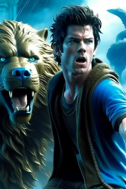 Percy Jackson with Zeus' thunderbolt