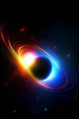 A neutron star rotating around itself in bright colors in HD resolution, with stars and planets shining behind it in deep space.