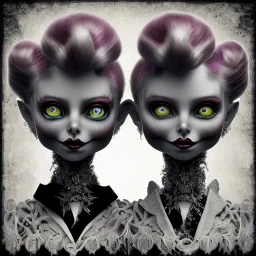 extrem tim burton style of the evil stepsisters, sharp focus