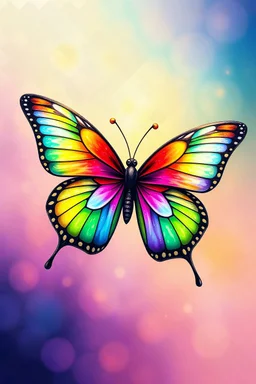 Rainbow Butterfly with angel wings