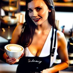 sultry, gorgeous female barista