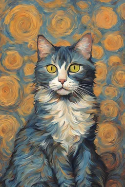 Kedi portesi, Van Gogh tarzında