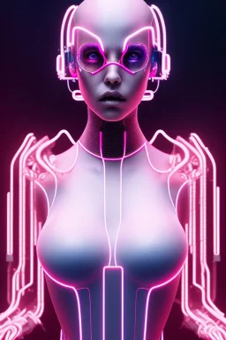 cyberpunk, pink latex body, women, body portrai, big boobs, highlight eyes perfect, skin, tron, cyborg, perfekt sexy, real, dream, hr giger