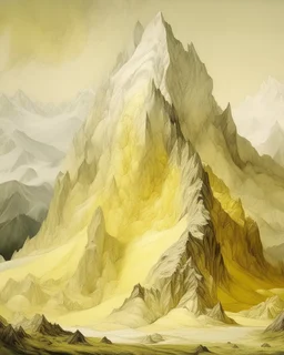 A light pale yellow electrical mountain painted by Lucas van Leyden