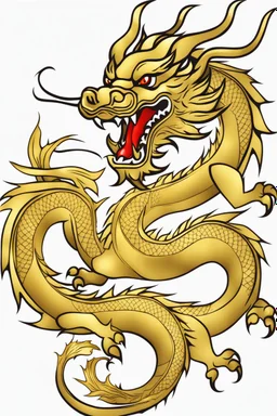 Beautiful Golden Dragon Chinese Symbol