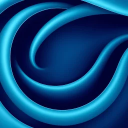 High-quality abstract digital art featuring smooth, curving ribbons of teal and dark blue. The ribbons overlap in a dynamic, sweeping swirl pattern. Soft, elegant highlights run along the curved edges, creating a sense of three-dimensional depth and a polished, fluid texture. Minimalist and sophisticated aesthetic.
