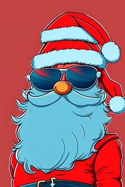 santa claus wearing sunglasses cartoon