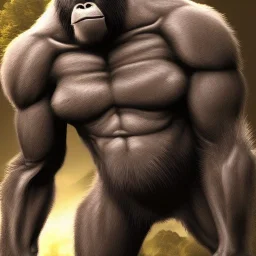 fantasy art, Photorealistic, 8k, cyborg demon gorilla