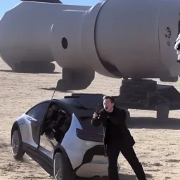 photo, jedi Elon Musk shooting mandrils