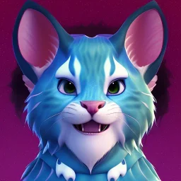 This avatar could have features such as fur, whiskers, and a tail, and might be able to move and express itself through various animations. You might also imagine the avatar with different colors or patterns on its fur, such as blue.