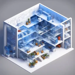 [3d isometric view complemented by diagrams and technical blueprints]