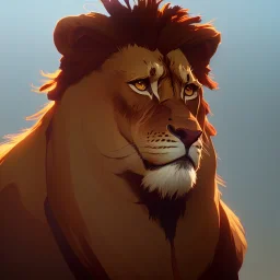 award winning portrait of a lion, in the style of homer winslow, character design unreal engine 5, artistic lighting, highly detailed, photorealistic, fantasy