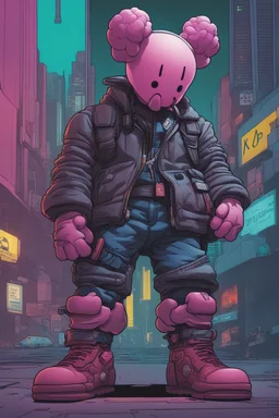 cyberpunk comic book hero chracter by kaws