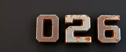 "2026" in squared block letters made of shiny and rusty metal on contrasting background
