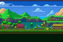 2d pixellated nintendo style landscape jupiter trading exchange