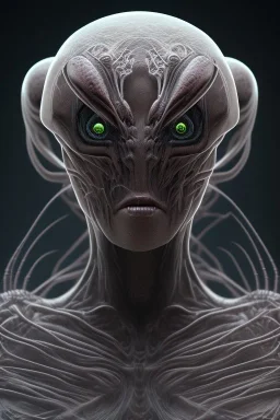 spider alien, head, evil, 8k, finely detailed, photo realistic, HR Giger style