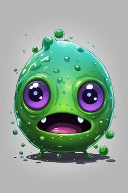 small, cute, slime, dnd, happy, blob, familiar, rock eyes.