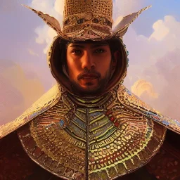 portrait,"Insanely detailed photograph of an armored mariachi warrior", highly intricate chainmail charo,colorful Sombrero,elegant, highly detailed D20, digital painting, artstation, concept art, smooth, sharp focus, illustration, art by artgerm and greg rutkowski and alphonse mucha, 8 k