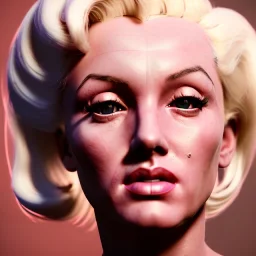 Realistic image portrait, blonde woman, sweet Marylin Monroe face, pop style, shave hair, glow eyes, classic super hero dress, highly detailed, unreal engine 5, ray tracing, RTX, lumen lighting, ultra detail, volumetric lighting, 3d, finely drawn, high definition, high resolution.